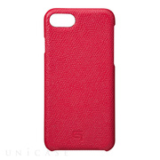 【iPhoneSE(第3/2世代)/8/7 ケース】Embossed Grain Leather Case (Red)