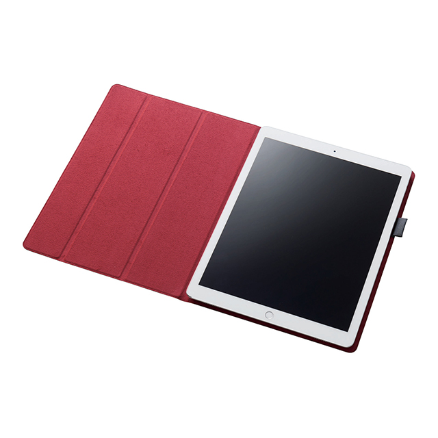 【iPad Pro(12.9inch)(第2世代) ケース】フラップカバー イタリア製高級ソフトレザー 2アングル 薄型 (ブルー)サブ画像
