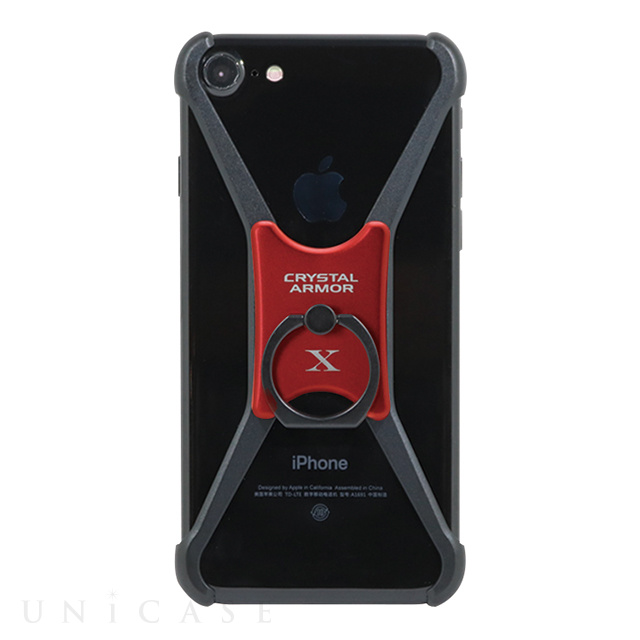 【iPhoneSE(第3/2世代)/8/7/6s/6 ケース】X Ring (BLACK × RED)