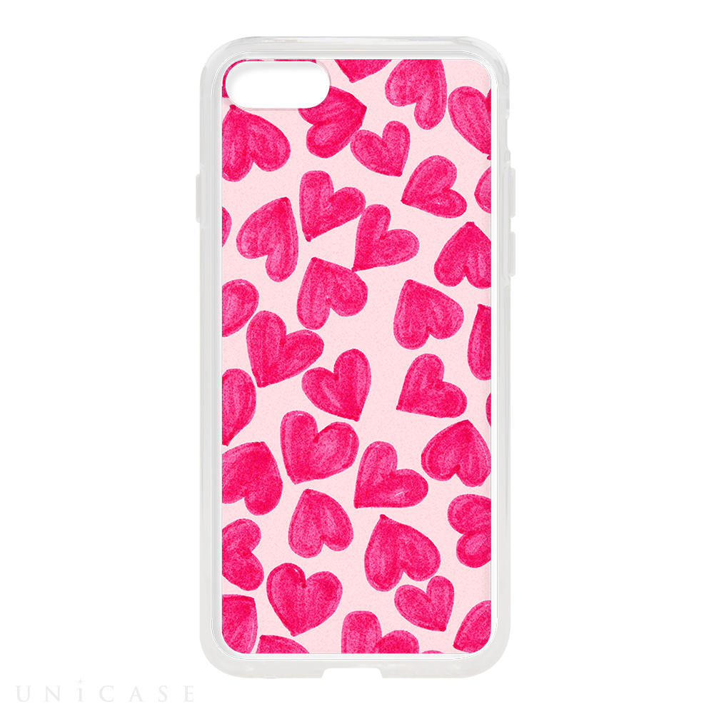 【iPhoneSE(第3/2世代)/8/7 ケース】HYBRID CASE for iPhoneSE(第2世代)/8/7 (Painted Hearts)