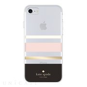 【iPhoneSE(第2世代)/8/7 ケース】Protective Hardshell Case (Charlotte Stripe Black/Cream/Blush/Gold Foil)