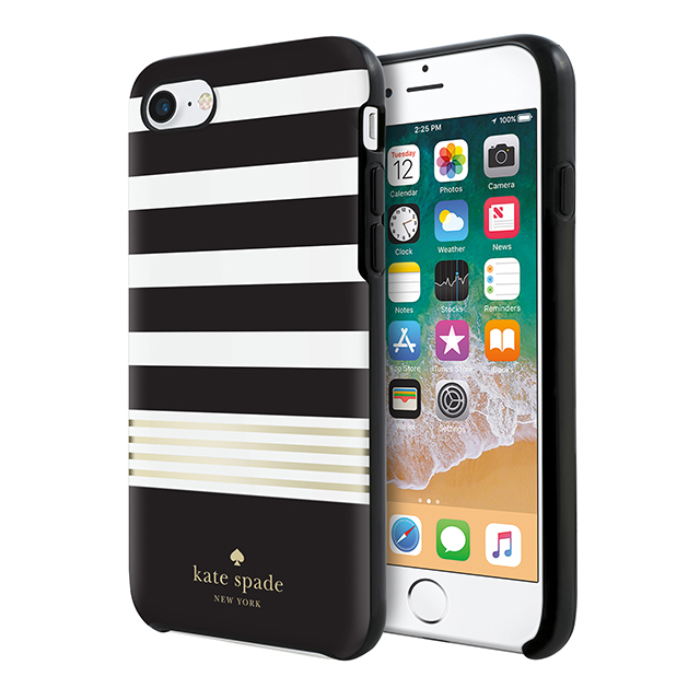 【iPhoneSE(第2世代)/8/7 ケース】Protective Hardshell Case (Stripe 2 Black/White/Gold Foil)サブ画像