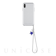 【iPhoneXS/X ケース】Leather Wrap Case with Charm (Metallic Silver/Star Charm)