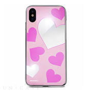【iPhoneXS/X ケース】Heart MIRROR CASE (ピンク)