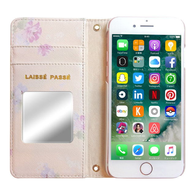 【iPhoneSE(第3/2世代)/8/7/6s/6 ケース】LAISSE PASSE フラワープリント (MILK TEA)サブ画像