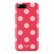 【iPhone8 Plus/7 Plus ケース】Polka PU Leather Back Case (Berry Blossom)