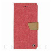 【iPhone8/7 ケース】Linen flip case (Pink)