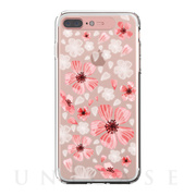 【iPhone8 Plus/7 Plus ケース】Soft Lighting Clear Case Flower Geranium (ローズゴールド)