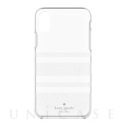【iPhoneXR ケース】Protective Hardshell -CHARLOTTE STRIPE white glitter/clear