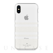 【iPhoneXS/X ケース】Protective Hardshell -CHARLOTTE STRIPE white glitter/clear