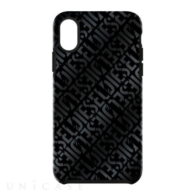 【iPhoneXR ケース】COMOLD CASE (Distressed Logo Pattern Black/Black Foil Double-IML)