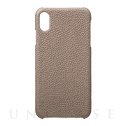 【iPhoneXS Max ケース】Shrunken-Calf Leather Shell Case (Taupe)