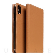 【iPhoneXS/X ケース】Full Grain Leather Case (Caramel Cream)