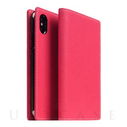 【iPhoneXS/X ケース】Full Grain Leather Case (Pink Rose)