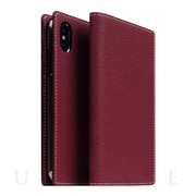 【iPhoneXS/X ケース】Full Grain Leather Case (Burgundy Rose)