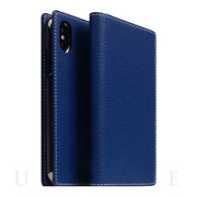 【iPhoneXS/X ケース】Full Grain Leather Case (Navy Blue)