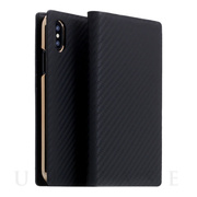 【iPhoneXS Max ケース】Carbon Leather Case (ブラック)