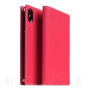 【iPhoneXS Max ケース】Full Grain Leather Case (Pink Rese)