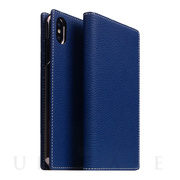 【iPhoneXS Max ケース】Full Grain Leather Case (Navy Blue)