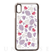 【iPhoneXS Max ケース】Pressed flower case (wine color flowers)