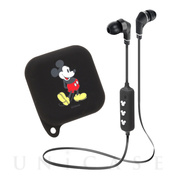 【ワイヤレスイヤホン】Bluetooth4.1搭載 ワイヤレスステレオイヤホン シリコンポーチ付き (ミッキーマウス/ブラック)
