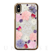 【iPhoneXS/X ケース】Pressed flower case (Pink tone)