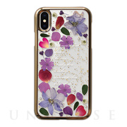 【iPhoneXS/X ケース】Pressed flower case (Purple tone)