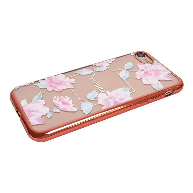 【iPhoneSE(第3/2世代)/8/7 ケース】rienda メッキクリアケース (Lace Flower/ピンク)サブ画像