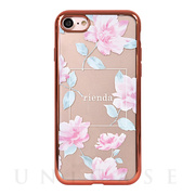 【iPhoneSE(第3/2世代)/8/7 ケース】rienda メッキクリアケース (Lace Flower/ピンク)