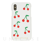 【iPhoneXS/X ケース】cherry iPhone case (WHT)
