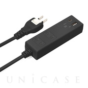 USBポート搭載 AC電源タップ (AC×2/USB-A×1/USB-C×1) (ブラック)