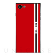【iPhone8/7 ケース】KANGOL スクエア型 ガラスケース [KANGOL LINE(RED)]
