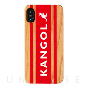 【iPhoneXS/X ケース】KANGOL ウッドケース [KANGOL BOX LOGO(RED)]