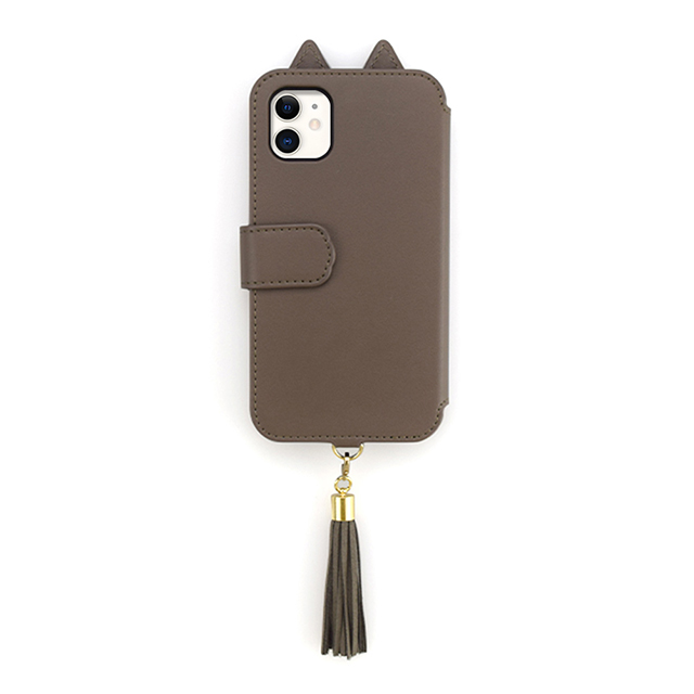 【iPhone11/XR ケース】Tassel Tail Cat Flip Case for iPhone11 (gray)サブ画像