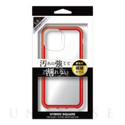 【iPhone11 Pro ケース】背面型繊維ガラスケース HYBRID SQUARE (Clear Red)
