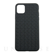 【iPhone11 ケース】WEAVE TEXTURE BACK SHELL (Black)