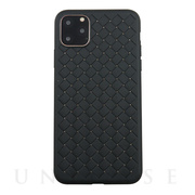 【iPhone11 Pro Max ケース】WEAVE TEXTURE BACK SHELL (Black)