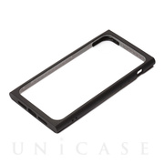 【iPhone11 ケース】クリアガラスタフケース スクエア型 (ブラック)