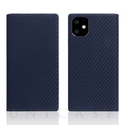 【iPhone11 ケース】Carbon Leather Case (Navy)