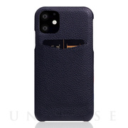 【iPhone11 ケース】Full Grain Leather Back Case (Black Blue)