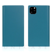 【iPhone11 Pro Max ケース】Calf Skin Leather Diary (Blue)