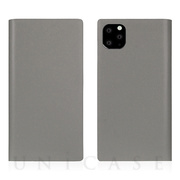 【iPhone11 Pro Max ケース】Calf Skin Leather Diary (Gray)
