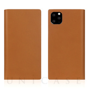 【iPhone11 Pro Max ケース】Calf Skin Leather Diary (Camel)