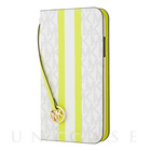 【iPhoneSE(第2世代)/8/7 ケース】Folio Case Lime Stripe with Charm