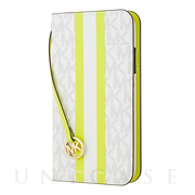 【iPhoneSE(第3/2世代)/8/7 ケース】Folio Case Lime Stripe with Charm
