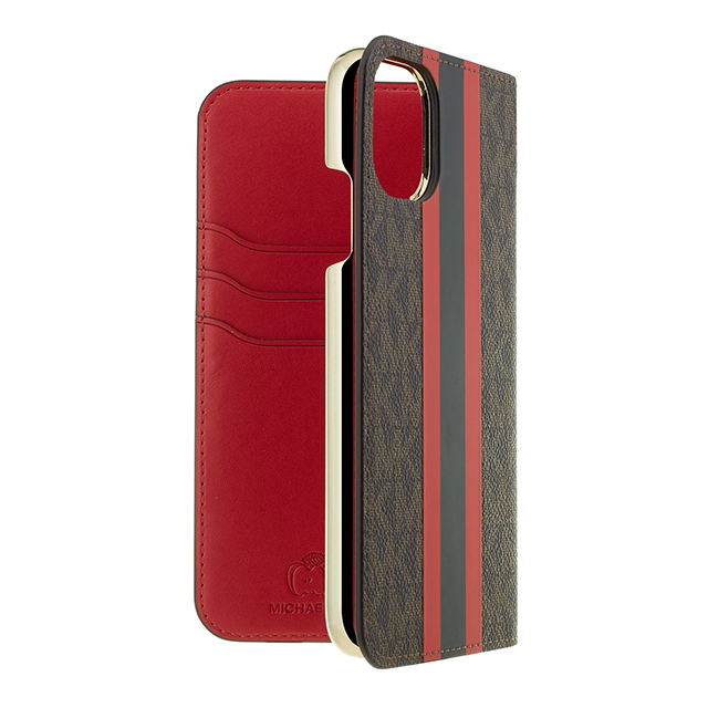 【iPhone11 Pro ケース】Folio Case Red Stripe with Charmサブ画像