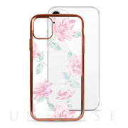 【iPhone11 ケース】rienda メッキクリアケース (Lace Flower/ピンク)