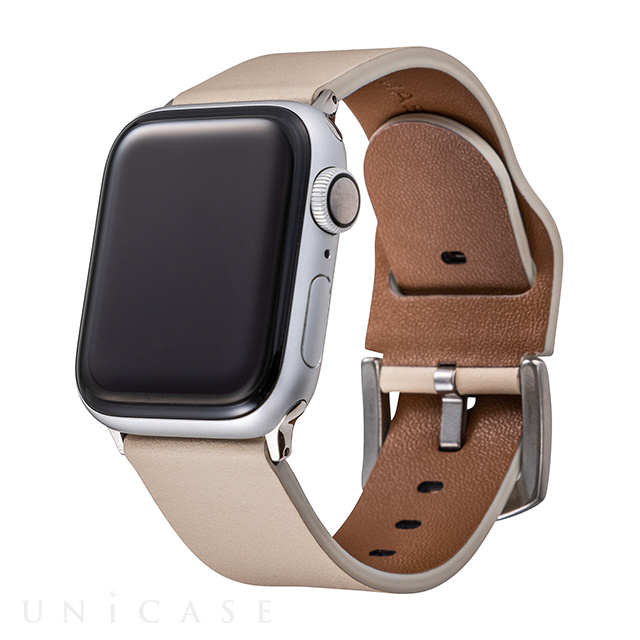 【Apple Watch バンド 41/40/38mm】Italian Genuine Leather Watchband (Ivory) for Apple Watch SE(第2/1世代)/Series9/8/7/6/5/4/3/2/1