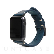 【Apple Watch バンド 41/40/38mm】Italian Buttero Leather (ブルー) for Apple Watch SE(第2/1世代)/Series9/8/7/6/5/4/3/2/1