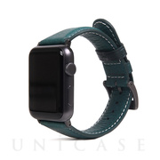 【Apple Watch バンド 45/44/42mm】Italian Minerva Box Leather (ブルー) for Apple Watch SE(第2/1世代)/Series9/8/7/6/5/4/3/2/1